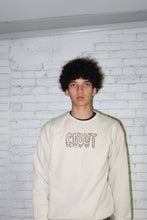 Load image into Gallery viewer, OG-Outline Crew Neck-Brown on Beige
