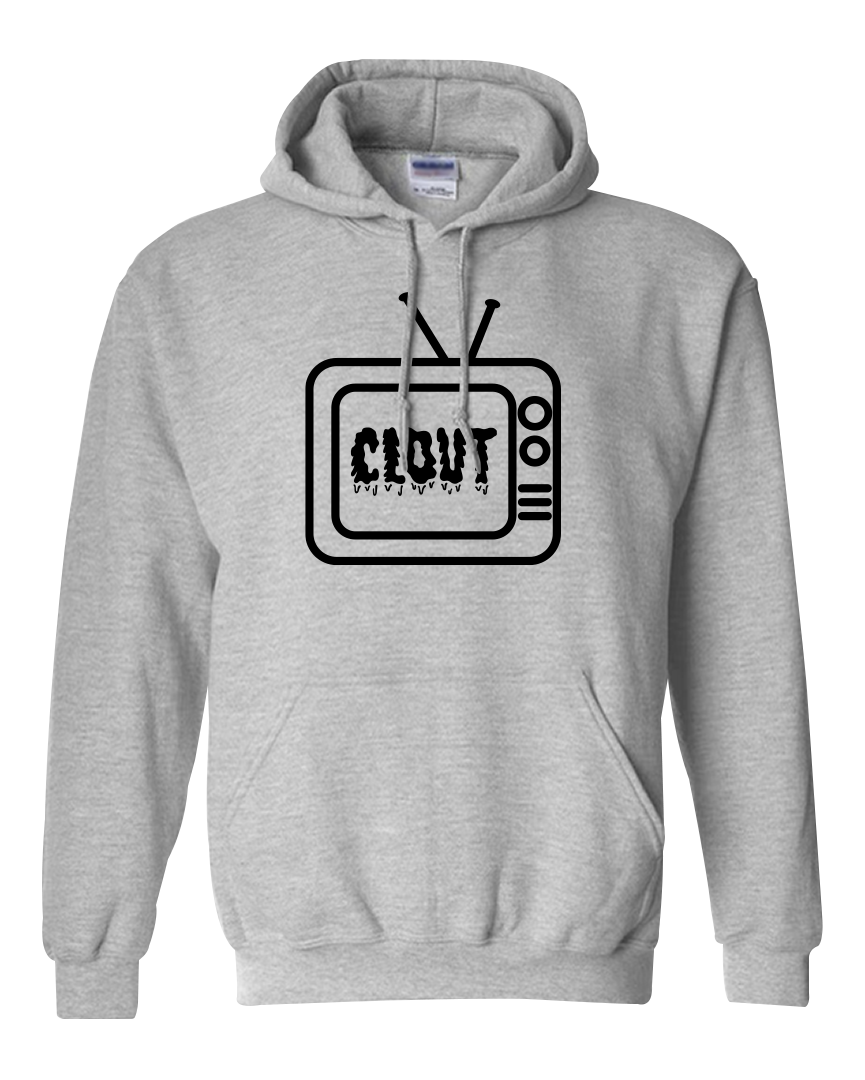 Vintage TV Hoodie-Ash Grey
